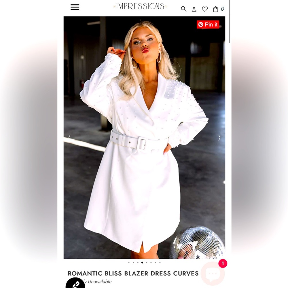 Impressions Romantic Bliss Blazer Dress